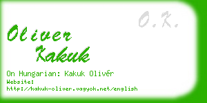 oliver kakuk business card
